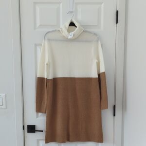 NWT J.Crew Cream and Brown Women's Sweater Dress Size S